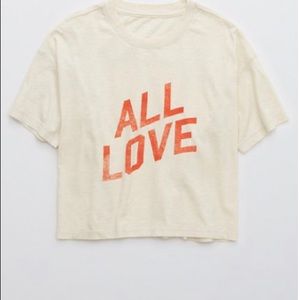 aerie cropped oversized t shirt heather frost